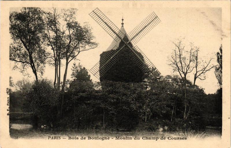 Carte postale ancienne Bois de Boulogne - Moulin du Champ de Courses à Paris 16e