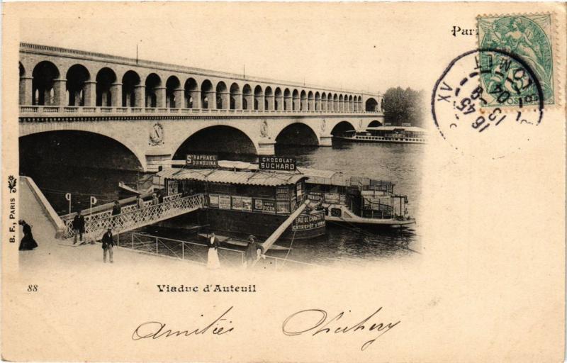 Carte postale ancienne Viaduc d'Auteuil à Paris 16e