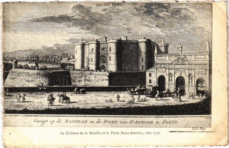 Carte postale ancienne Paris 4e - Ancien Paris - Chateau de la Bastille à Paris 4e