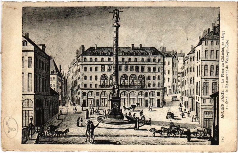 Carte postale ancienne Ancien Paris - La Place du Chatelet