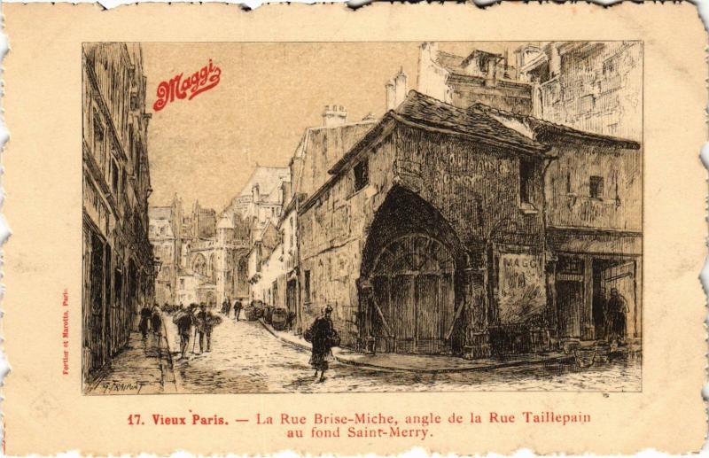Carte postale ancienne Ancien Paris - La rue Brise-Miche