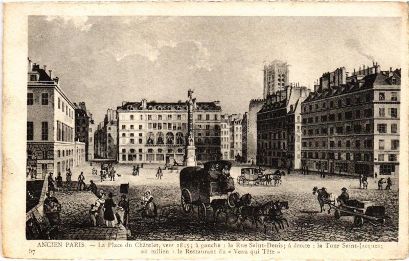 Carte postale ancienne Ancien Paris - La Place du Chatelet