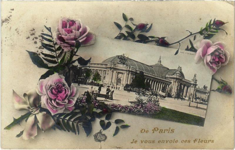 Carte postale ancienne Paris 4e - Je Vous envoie ees Fleurs à Paris 4e