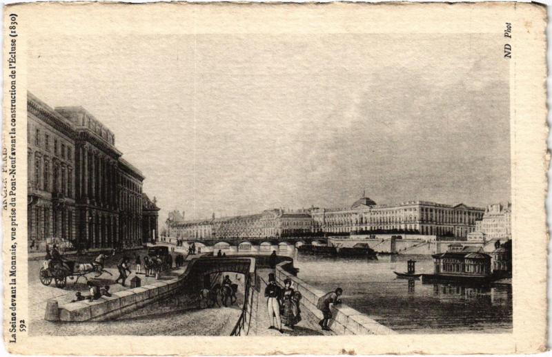 Carte postale ancienne Ancien Paris - La Seine devant la Monnaine