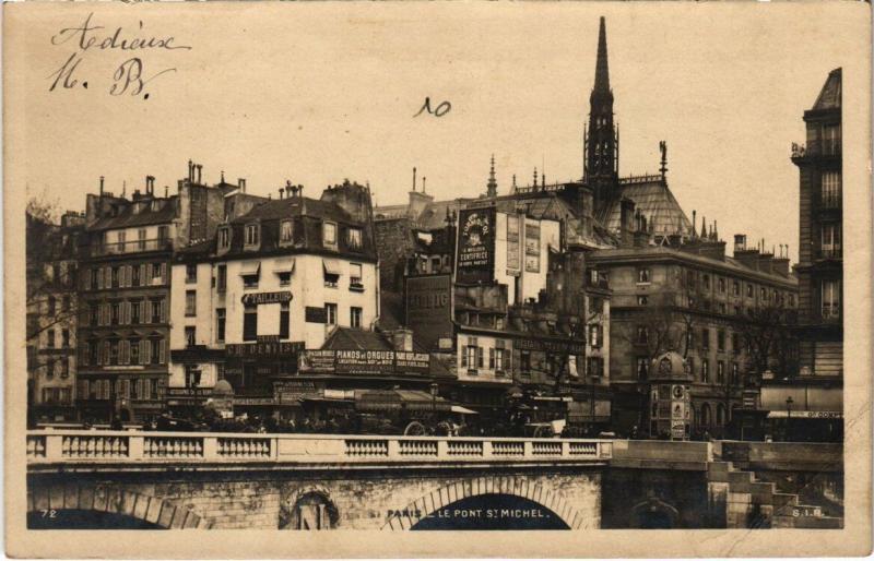 Carte postale ancienne Paris 5e - Le Pont Saint-Michel à Paris 5e