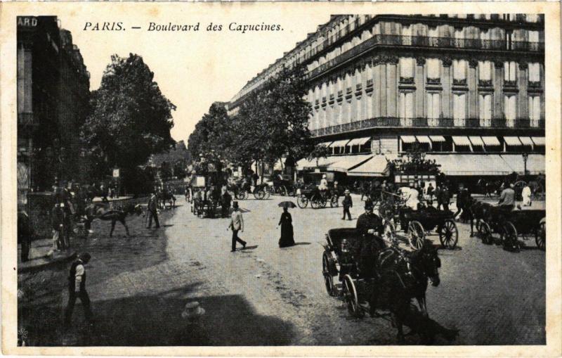 Carte postale ancienne Paris 2e - Boulevard des Capucines à Paris 2e