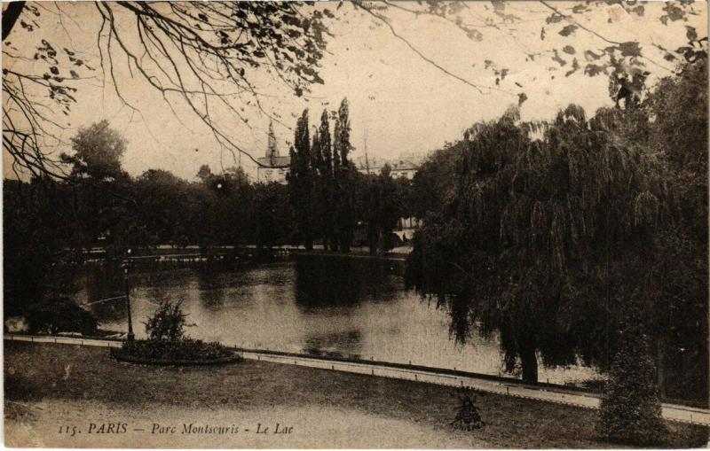 Carte postale ancienne Parc Montsouris - Le Lac à Paris 14e