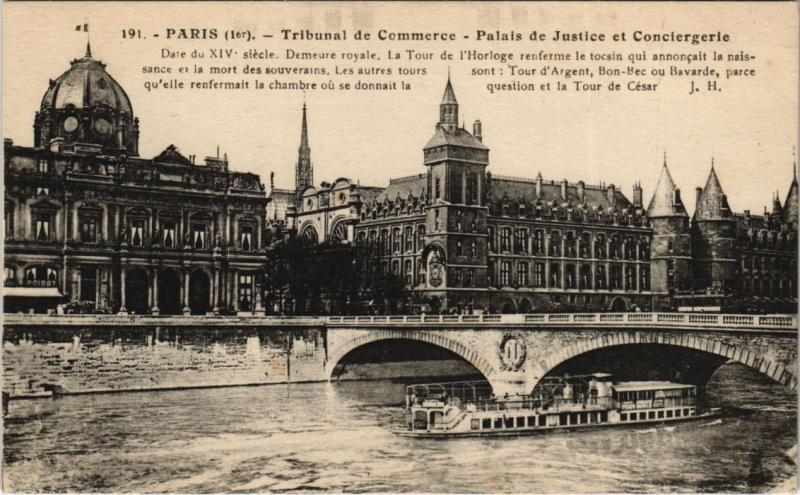 Carte postale ancienne Paris 1e - Le Palais de Justice à Paris 1er