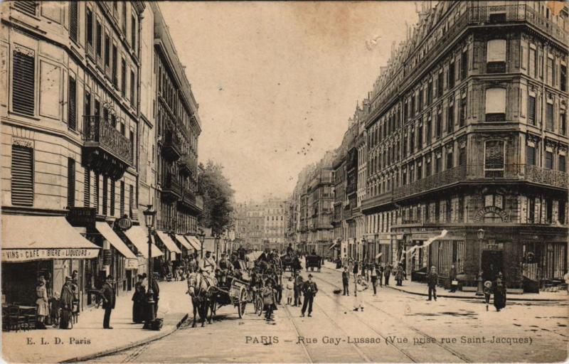 Carte postale ancienne Paris 5e - Rue Gay-Lussac (Vue prise rue Saint-Jacques) à Paris 5e