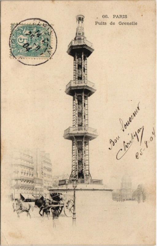 Carte postale ancienne Puits de Grenelle à Paris 15e