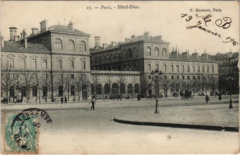 Carte postale ancienne Paris 4e - Hotel-Dieu à Paris 4e