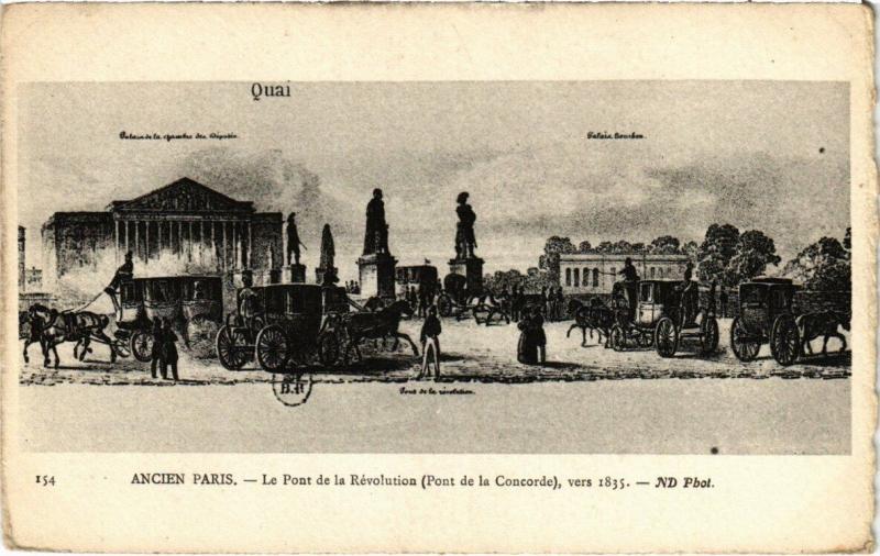 Carte postale ancienne Paris 4e - Ancien Paris - Le Pont de la Reolution à Paris 4e