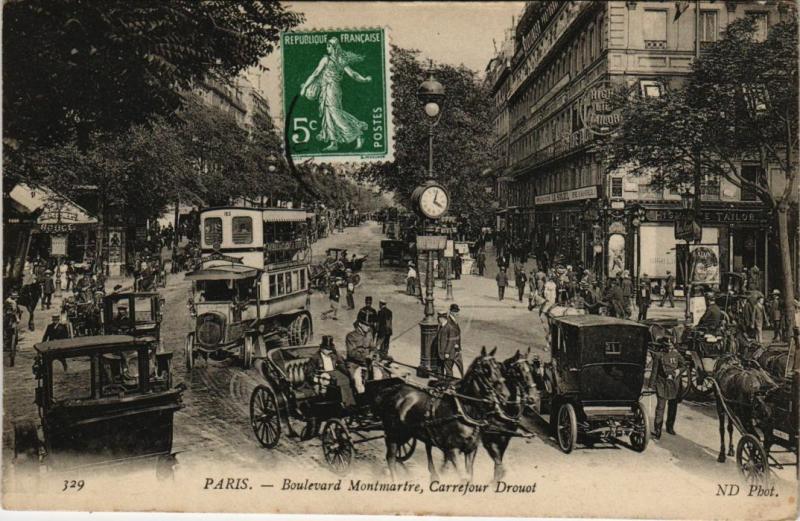Carte postale ancienne Paris 2e - Boulevard Montmartre à Paris 2e