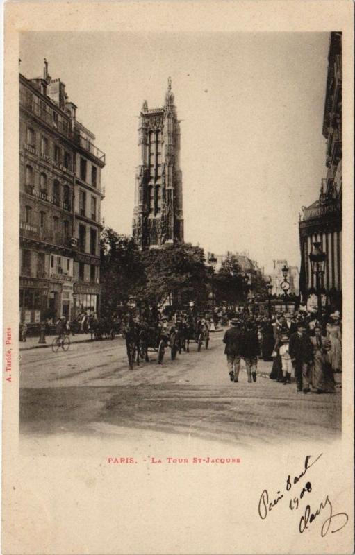 Carte postale ancienne Paris 5e - La Tour Saint-Jacques à Paris 5e