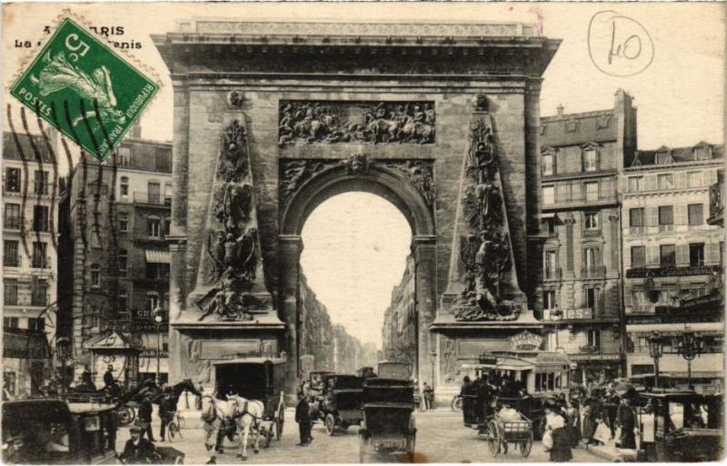 Carte postale ancienne Paris 10e - La Porte Saint-Denis à Paris 10e