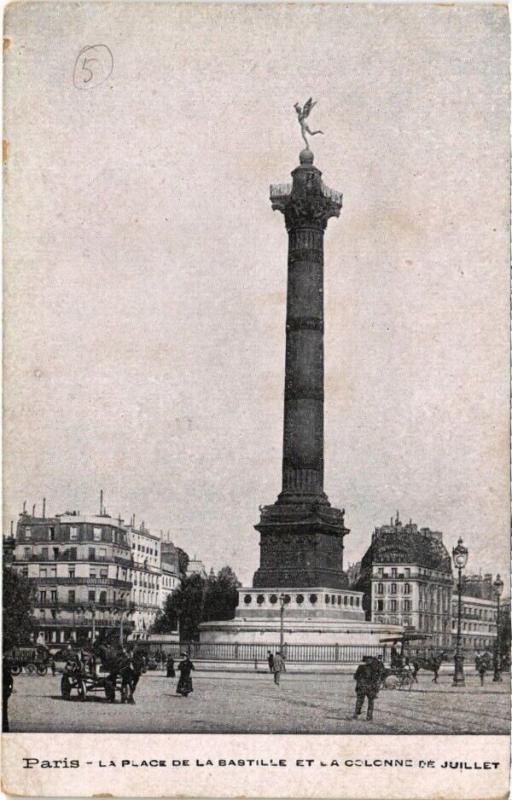 Carte postale ancienne Paris 12e - La Place de la Bastille et Colonne de Julliet à Paris 12e