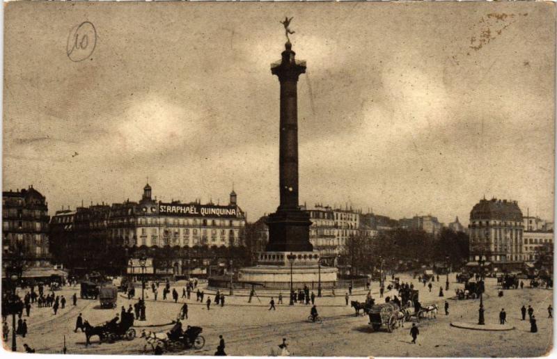 Carte postale ancienne Paris 12e - Place de la Bastille à Paris 12e