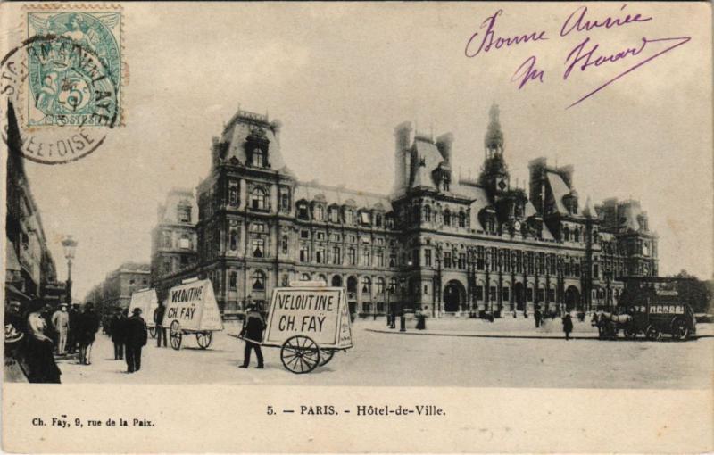 Carte postale ancienne Paris 4e - Hotel de Ville à Paris 4e