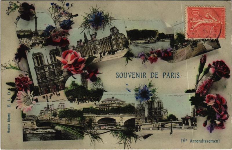 Carte postale ancienne Paris 4e - Souvenir de Paris à Paris 4e