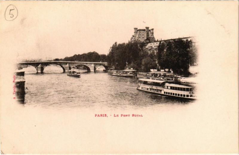 Carte postale ancienne Paris 1e - Le pont Royal à Paris 1er