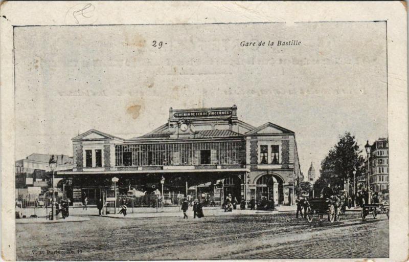 Carte postale ancienne Gare de la Bastille à Paris 12e