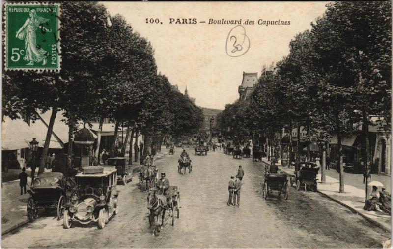 Carte postale ancienne Paris 2e - Boulevard des Capucines à Paris 2e
