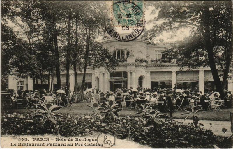 Carte postale ancienne Bois de Boulogne - Le Restaurant Paillard au Pré Catelan à Paris