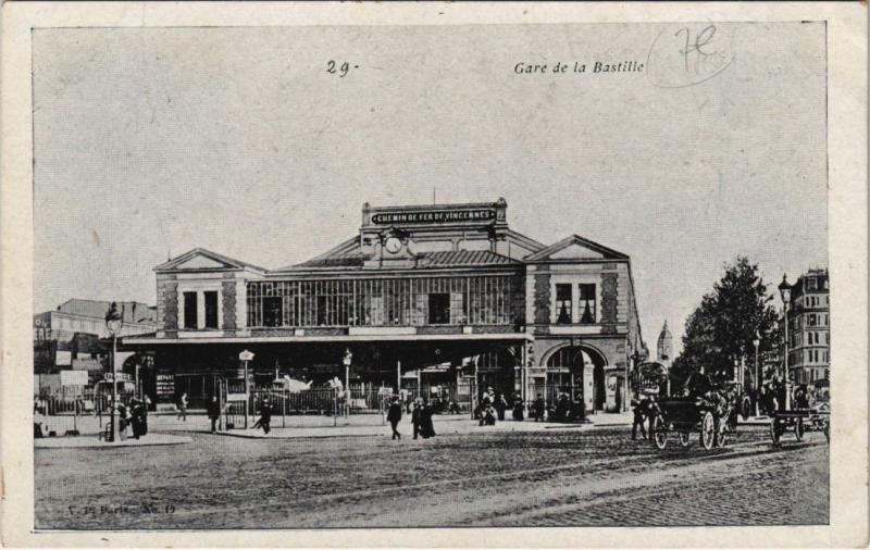 Carte postale ancienne Gare de la Bastille à Paris 12e