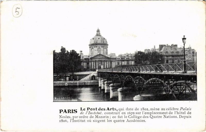 Carte postale ancienne Paris 1e - Le Pont des Arts à Paris 1er