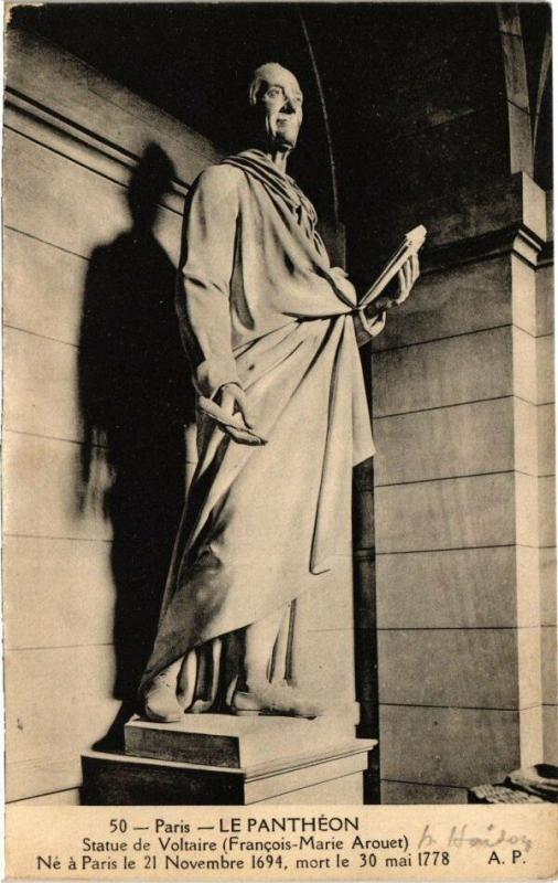 Carte postale ancienne Paris 5e - Pantheon Statue de Voltaire à Paris 5e