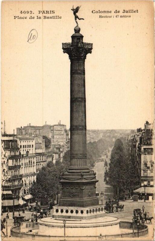 Carte postale ancienne Paris 12e - Place de la Bastille à Paris 12e