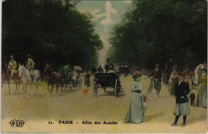 Carte postale ancienne Allée des Acacias à Paris 16e