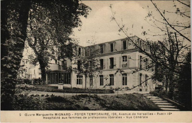 Carte postale ancienne Oeuvre de Marguerite Mignard - Foyer temporaire - Hospitalité aux femmes de professions libérales - Vue Générale à Paris 16e