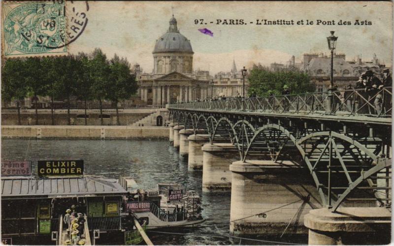 Carte postale ancienne Paris 6e - 97. L'Institut et le Pont des Arts à Paris 6e