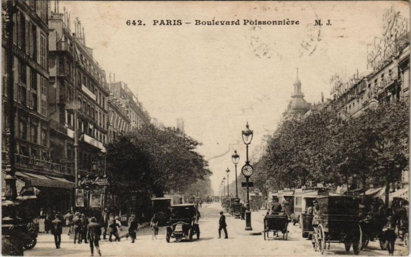 Carte postale ancienne Paris 2e - Boulevard Poissonniére à Paris 2e