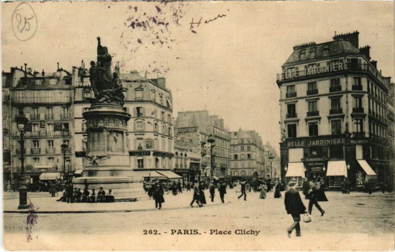 Carte postale ancienne Place Clichy à Paris 9e