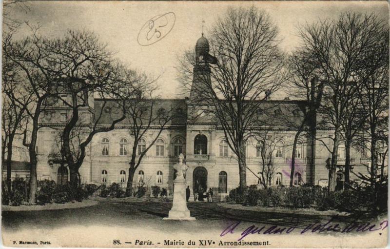 Carte postale ancienne Mairie du XIVe Arrondissement à Paris 14e