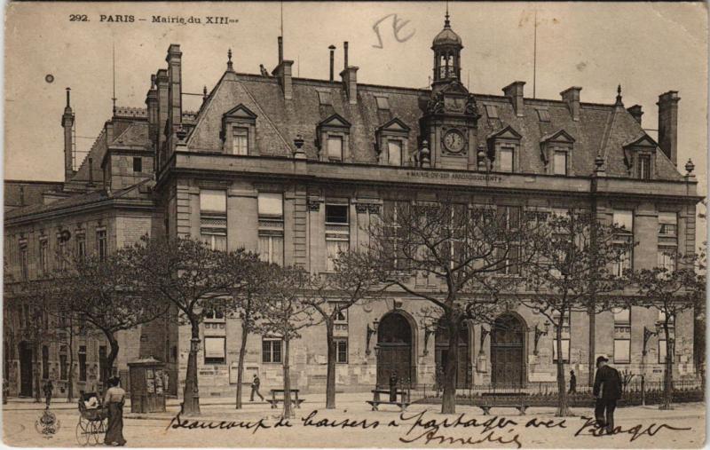 Carte postale ancienne Mairie du XIIIme à Paris 13e