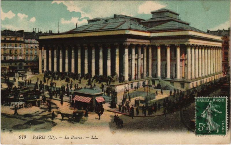 Carte postale ancienne Paris 2e - La Bourse à Paris 2e