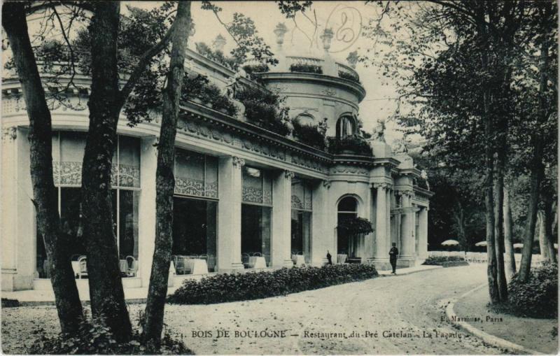 Carte postale ancienne Bois de Boulogne - Restaurant du Pré Catelan - La Façade à Paris 16e