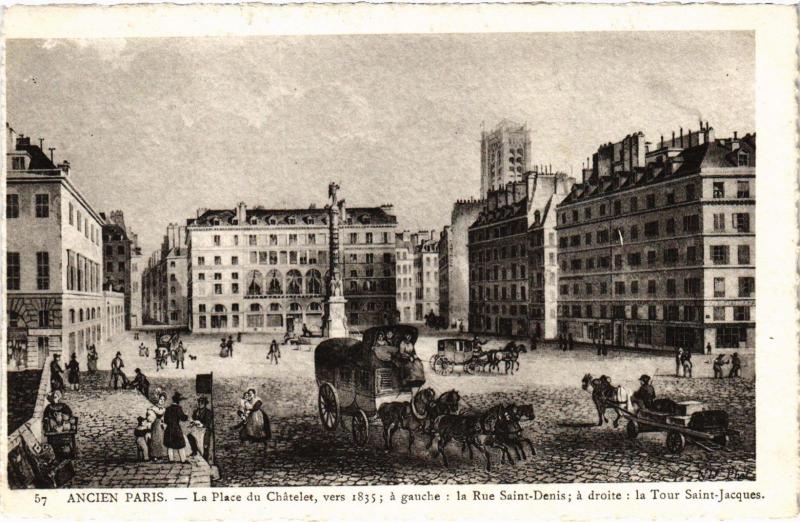 Carte postale ancienne Ancien Paris - La Place du Chatelet