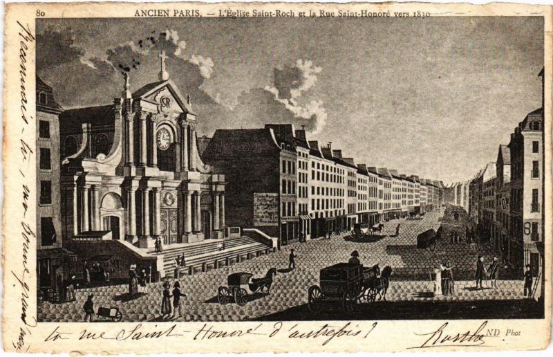 Carte postale ancienne Ancien Paris - L'Eglise Saint-Roch