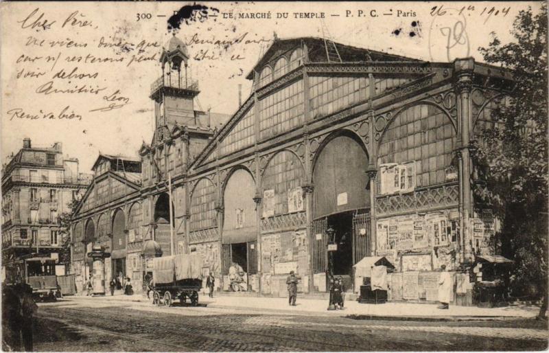 Carte postale ancienne Paris 2e - Le Marché du Temple à Paris 2e