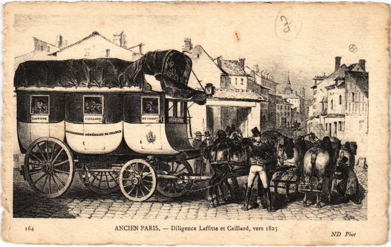 Carte postale ancienne Ancien Paris - Diligence Laffitte et Cailard