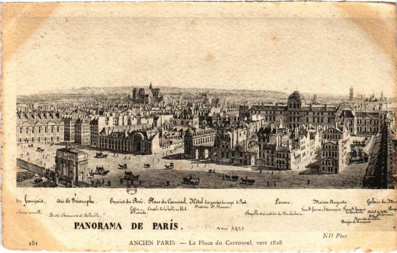 Carte postale ancienne Ancien Paris - La Place du Carrousel