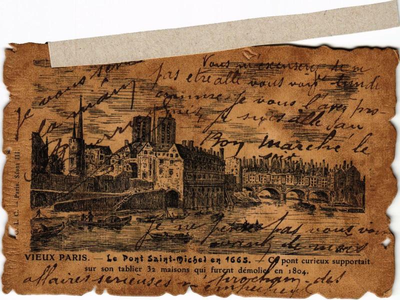 Carte postale ancienne Ancien Paris - Le Pont Saint-Michel