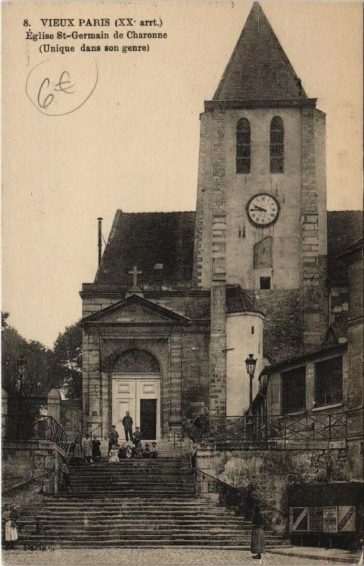 Carte postale ancienne Eglise Saint-Germain de Charonne à Paris 20e