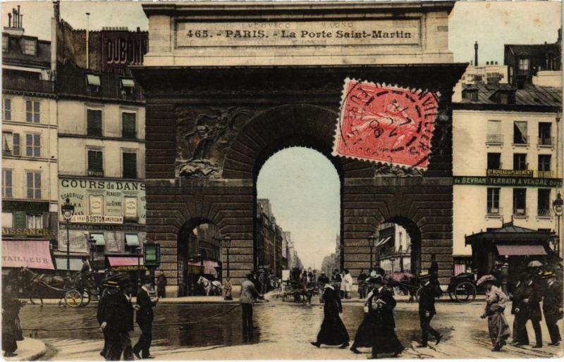 Carte postale ancienne Paris 10e - La Porte Saint-Martin à Paris 10e