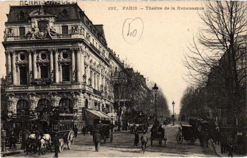 Carte postale ancienne Paris 10e - Théátre de la Reneaissance à Paris 10e