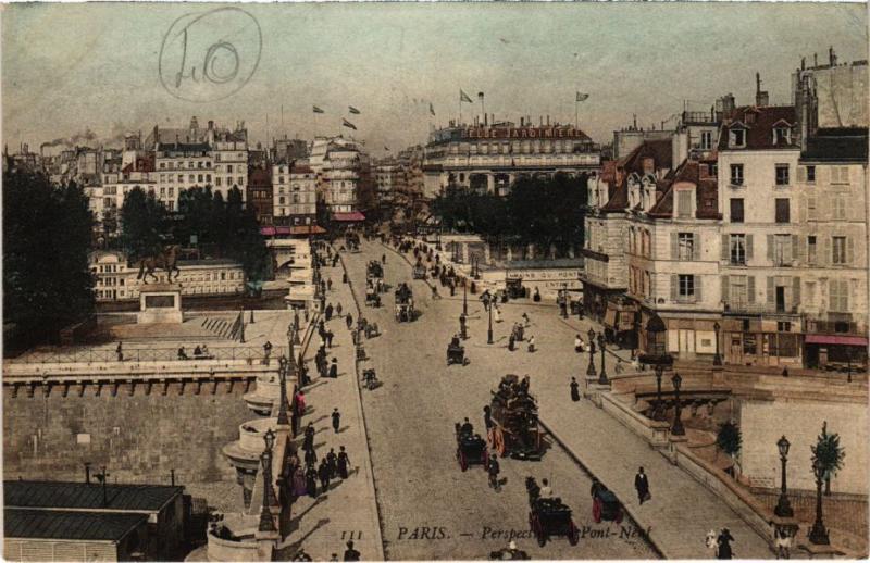 Carte postale ancienne Paris 1e - Perspective du Pont-Neuf à Paris 1er